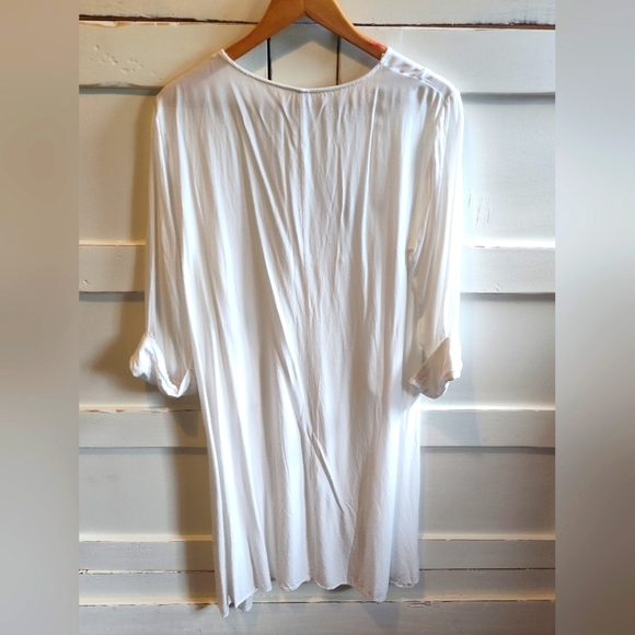Maytwenty White Women's Tunic Cover Up Dress | Size Large - Picture 2 of 5